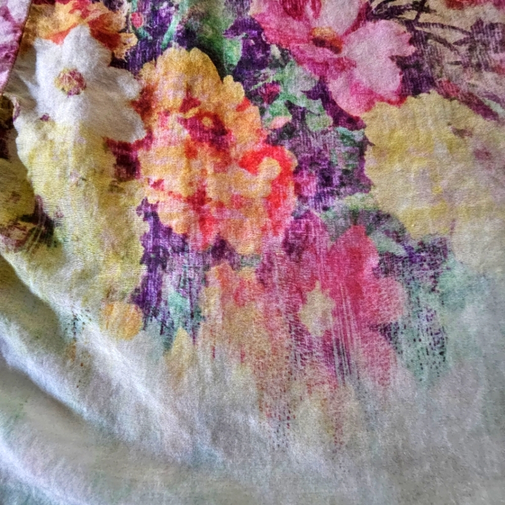 Laura Ashley cotton voile top with floral print size 14 - Picture 8 of 9